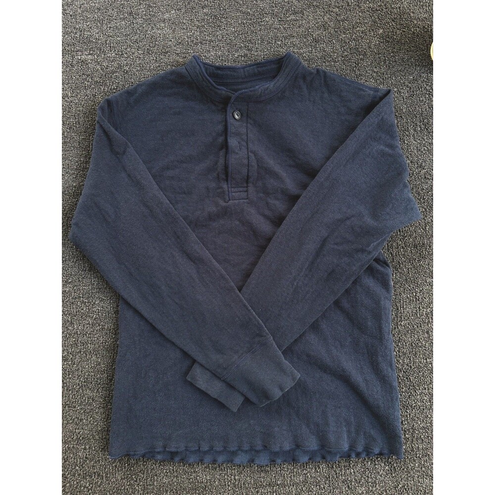 L.L. Bean Long Sleeve Henley T-Shirt Size Medium‎ – Navy Blue – 100% Cotton